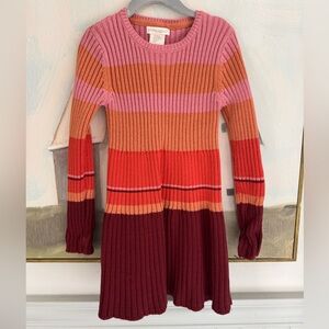 CYNTHIA ROWLEY Pink And Red Striped Sweater Dress Size 6